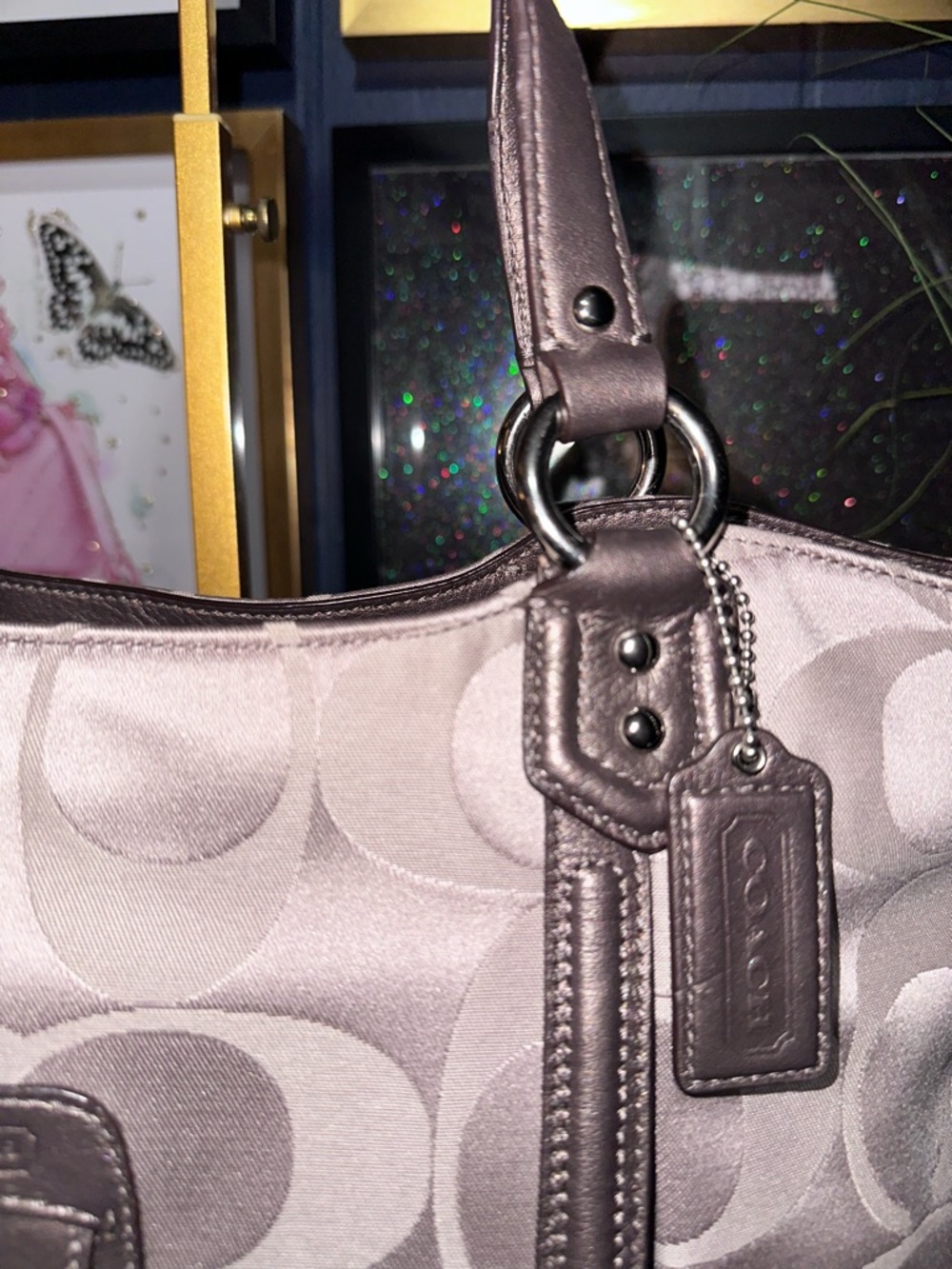 Coach Campbell Signature Metallic Belle Carryall shoulder bag - Picture 4 of 16